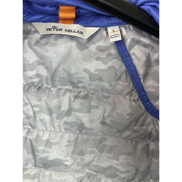 Peter Millar Hyperlight Quilted Puffer Vest Mens Large Blue Full Zip Crown Sport - Picture 7 of 13